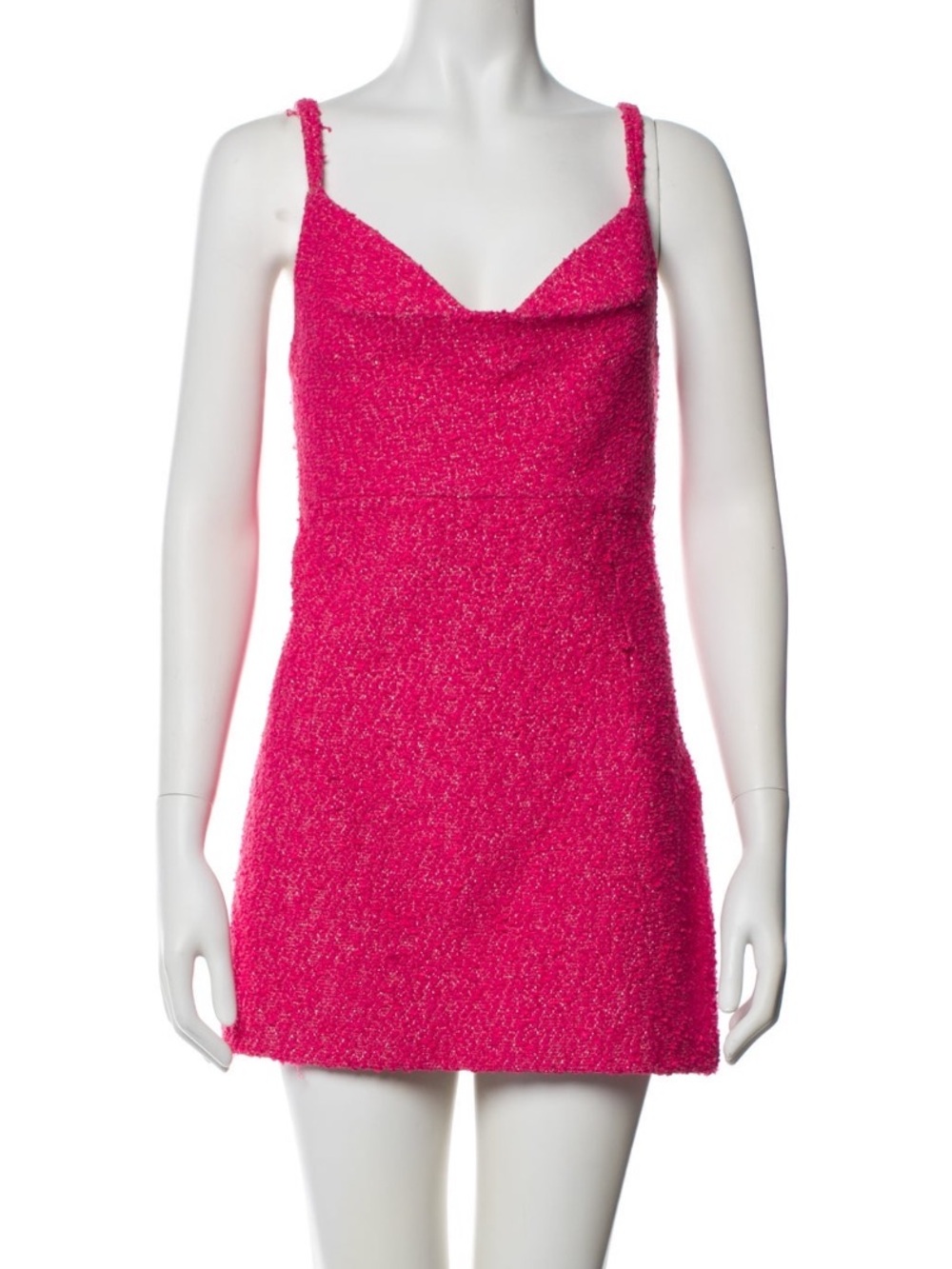 St. John Vibrant Pink Textured Slip Dress